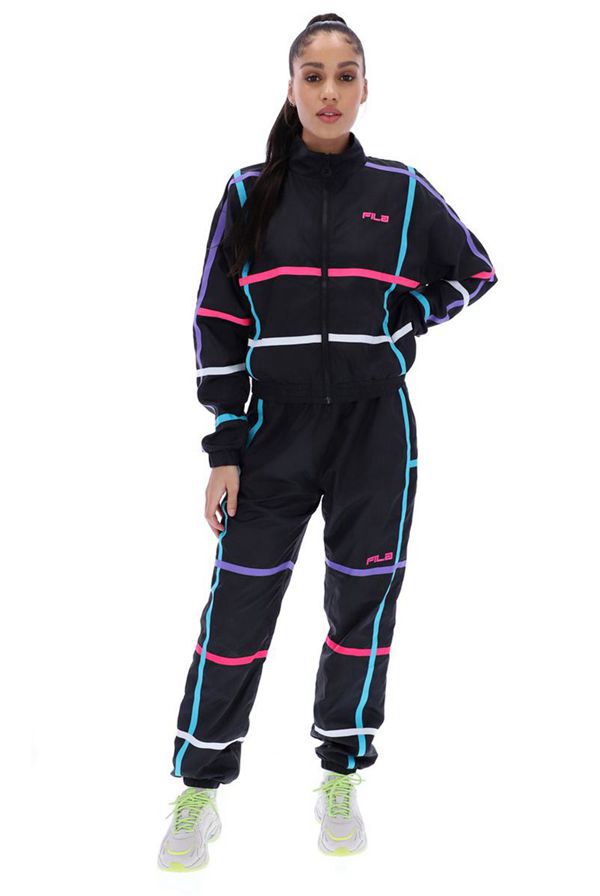 Fila Sydney Grid Track Women's Jackets - Black,NZ 278-87912